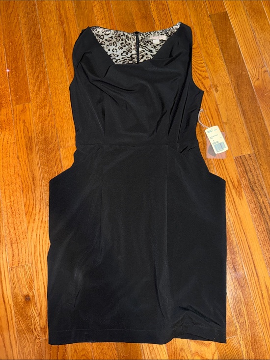 Dresses & Skirts - SHEIN Black Sleeveless Mini Dress with Leopard-Print Lining